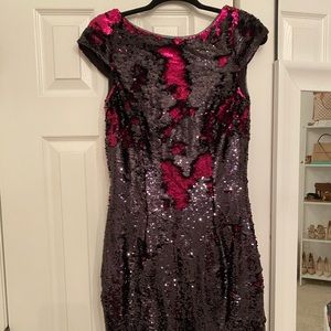 Adrianna Papell sequin two tone cocktail dress